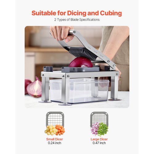 VEVOR Gemüseschneider Multischneider Set Lebensmittel-Veggie-Chopper 8 Klingen