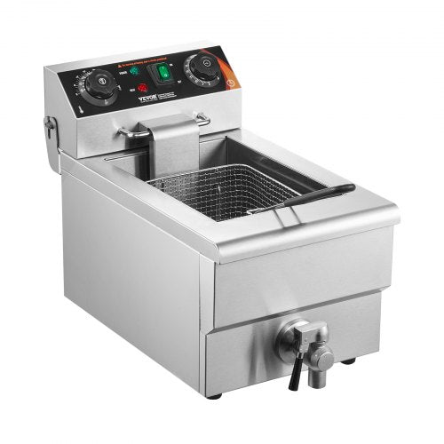VEVOR Kommerzielle Elektrische Fritteuse 3000W 9L Edelstahl Upgrade 200°C