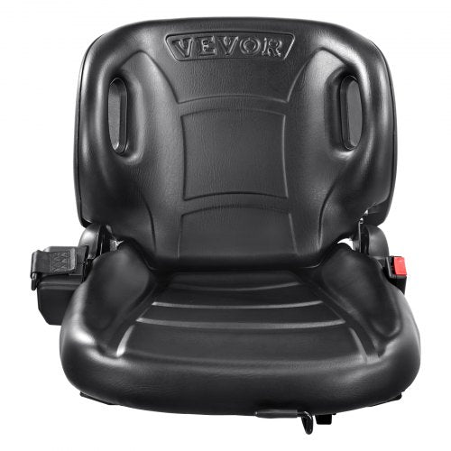 VEVOR Universal Traktorsitz aus PVC-Kunstleder und Polyurethanschaum Traktor Schleppersitz mit Sicherheitsgurt und Mikro-Sicherheitsschalter Fahrersitz Einzelsitz 160–340mm Schlitz