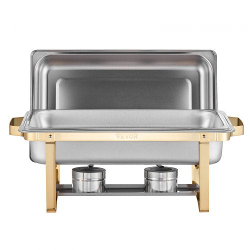 VEVOR Chafing Dish Set Speisenwärmer Edelstahl 7,5L/4L Buffet Gold Hochzeit