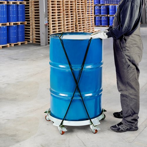 VEVOR Fassroller 250L Transportroller Kohlenstoffstahl Rollbrett Innendurchmesser Ø607mm Fasswagen mit 5 Universalrädern (2 mit Bremsen) Transportwagen zum Transport von Fass bis zu 567kg