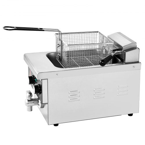 VEVOR Kommerzielle Elektrische Fritteuse 3000W 5,9L Edelstahl Upgrade 200°C