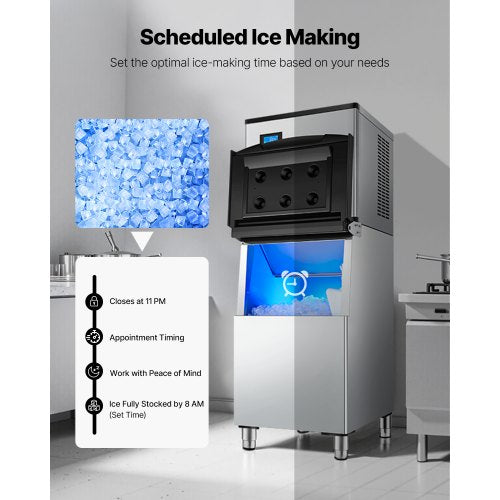 VEVOR Eismaschinenkopf Eiswürfelmaschine Eisbereiter (nur Kopf) 136 kg/Tag