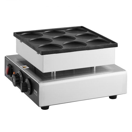 VEVOR Mini Pfannkuchen Maschine Dutch Pfannkuchenmaker 9 Stk. Edelstahl Dorayaki