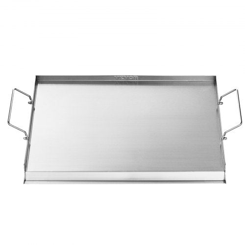 VEVOR Flache Grillplatte Grillpfanne Edelstahl BBQ Kochgeschirr 585x365mm