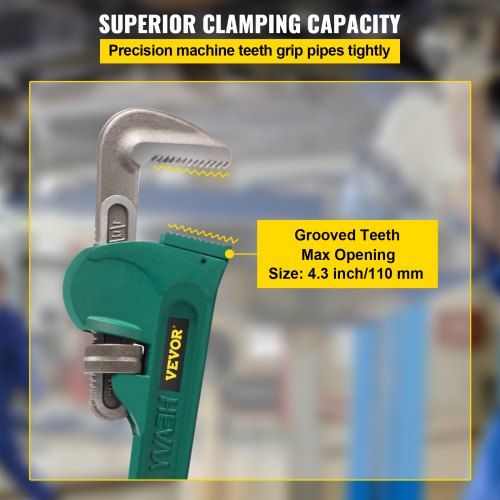 Heavy Duty 48" Aluminum Pipe Wrench 4" Jaw Straight Pipe Wrench Plumbing