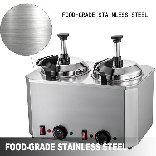 VEVOR Elektrischer Fudge Nacho Käse Schokolade Spender Wärmer für Restaurant usw. mit 2 Pumpen