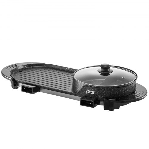 VEVOR Hot Pot mit Grill 2200W 2-in-1 Elektrischer rauchfreier Grill und Hot Pot