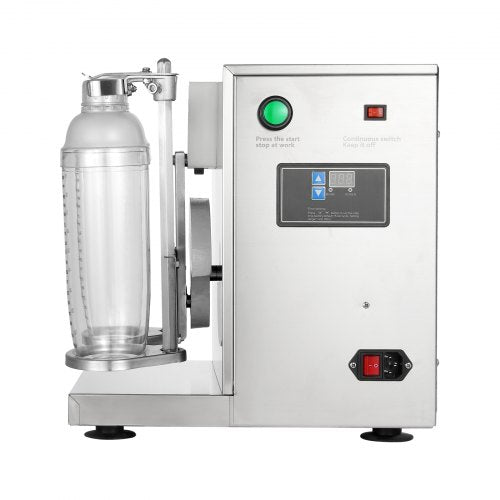 VEVOR Milchshake-Maschine, 120 W Kommerzielle Milch-Tee-Shaker-Maschine, Doppelkopf-Milchshake-Mixer-Maschine, 0-180 s einstellbarer Milchshake-Mixer, mit 1 L PC-Becher, für Milch-Tee-Geschäft