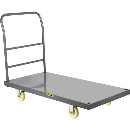 VEVOR Plattformwagen 907 kg Tragkraft Transportwagen, 125 mm Rollendurchmesser Lagerwagen, Ladefläche 1200 x 610 mm Lastenwagen Klappbar, Paketwagen mit Antirutschbeschichtung, Transportkarre Metall