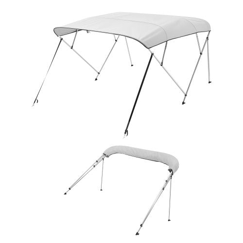 VEVOR Bimini Top Bootsverdeck Bootdach Sonnenverdeck 4 Bögen 201-213cm Hellgrau
