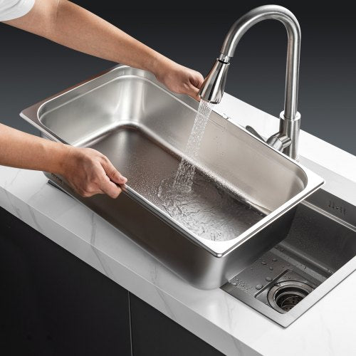 VEVOR 6 x Hotelpfannen Gastronormbehälter Edelstahl 530x327x150mm 20,2L
