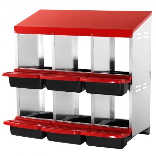 VEVOR Legenest Hühner 6 Abteile Hühnernest mit schrägen Nistkästen 796x525x790mm