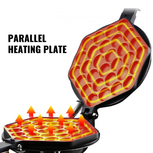 VEVOR Waffelmaschine Waffelautomat Backblech Waffeleisen 6 kg Waffelmaschine Waffelgröße Küchengeräte Kommerzieller Eierwaffeleisen Edelstahl