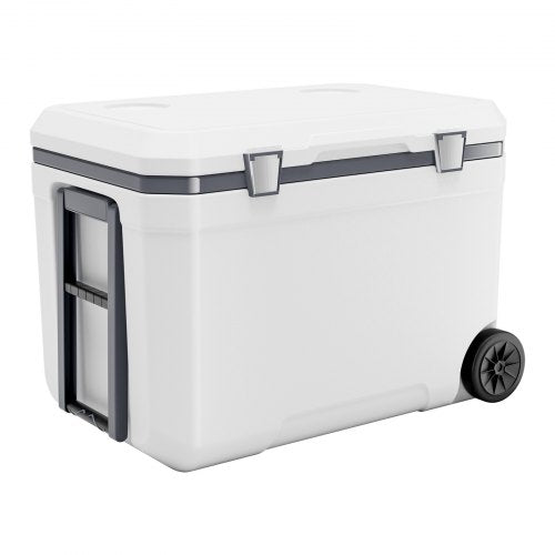 VEVOR Tragbare Kühlbox Isoliert Rollbar mit Getränkehalter 45Qt(64Dosen)