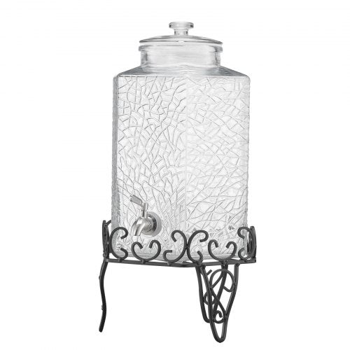 VEVOR Getränkespender 1x10L Saftspender mit Metallständer für Partys Bars Glas