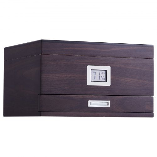 VEVOR 30-50 Zigarren-Humidor Glasplatte Zedernholz-Zigarrenkiste Schublade