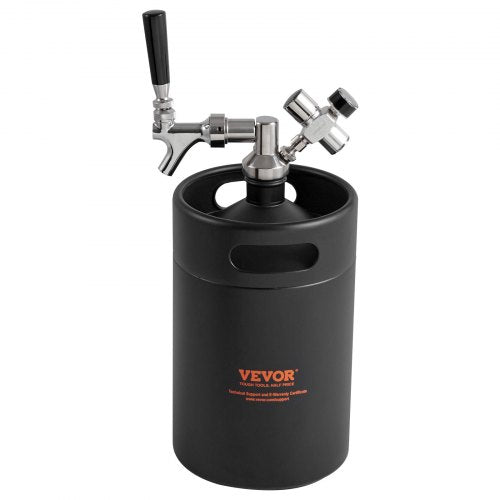 VEVOR Mini Bierfass Bierzapfanlage 5L Druck-Growler Schwarz Haushalt Camping