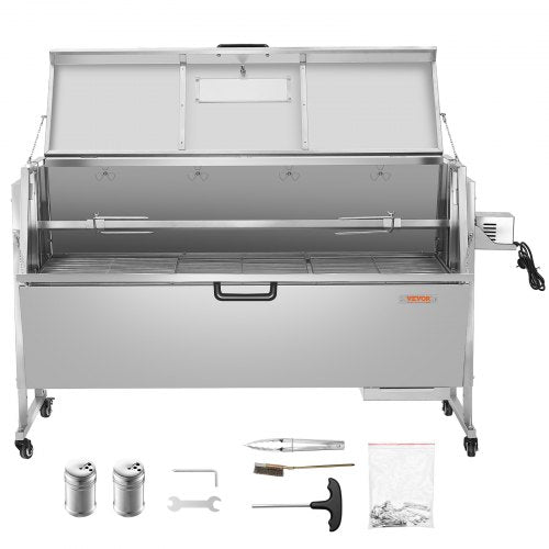 VEVOR Spanferkelgrill Lammgrill Drehspieß Lammfleisch Huhn 130kg 60W Edelstahl
