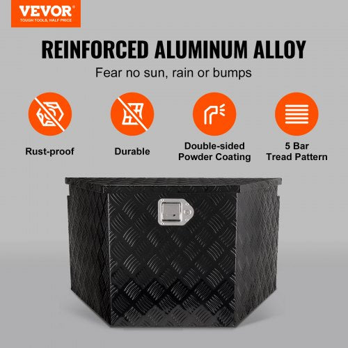 VEVOR Anhänger-Zungenbox, Werkzeugkiste mit Diamantplatte aus Aluminiumlegierung, robuste Anhängerbox-Aufbewahrung mit Schloss und Schlüsseln, Mehrzweck-Anhänger-Zungenbox für Pickup-Truck, Wohnmobil,