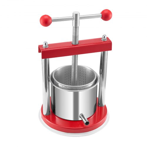 VEVOR Obstweinpresse Manuelle Presse Weinherstellung 1,65L Edelstahl Obstmühle