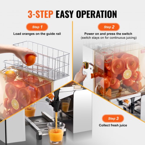 VEVOR Kommerzielle Orangensaftpresse, 120 W, Saftpresse, Extraktor, Wasserhahn