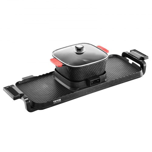 VEVOR Hot Pot mit Grill 2300 W 2 in 1 Elektrischer Rauchfreier Grill mit Abnehmbarem Topf