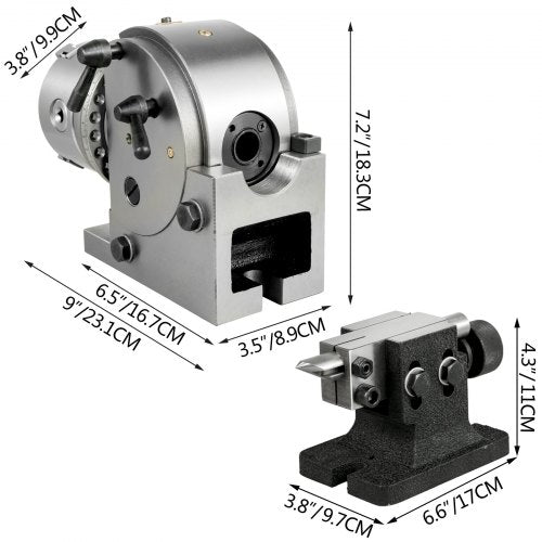 4" Teilapparat Rundtischteilkopf ø100mm Horizontal Vertikal Fräsmaschine Bs-0