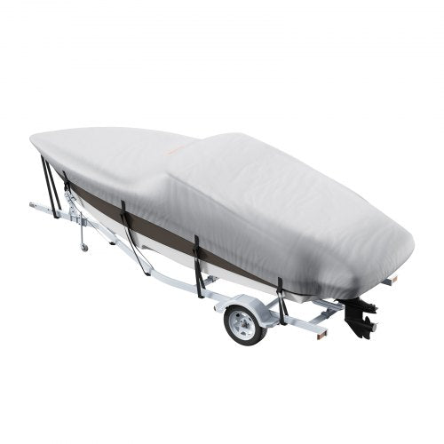 VEVOR Bootspersenning Abdeckplane Bootsplane, 609–670 cm Persenning Schlauchboot 600D Oxford-Gewebe Bootspersenning Abdeckung mit Aufbewahrungstasche 435 x 300 mm, Angelboot Bootsabdeckplane Grau