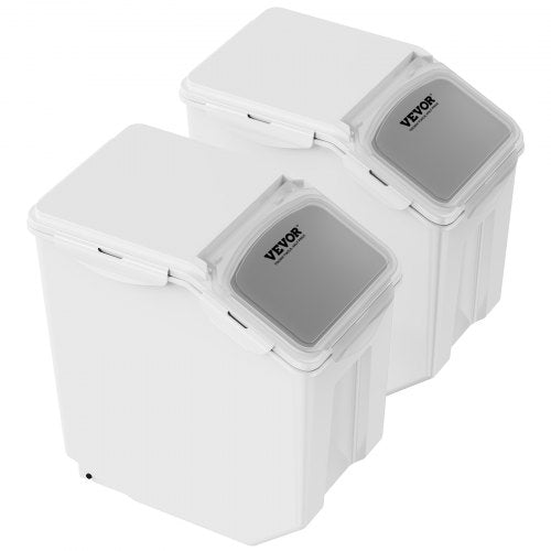 VEVOR Mottensichere Vorratsdosen Aufbewahrungsbox Küche 15 L x 2, Sichtbarer Vorratsbehälter PP mit Deckel und Rollen, Luftdichter Behälter für Reis, Mehl, Zucker, Hülsenfrüchte, Nüsse, Tiernahrung