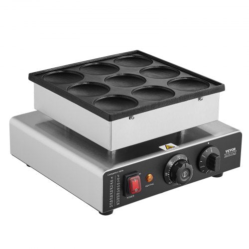 VEVOR Mini Pfannkuchen Maschine Dutch Pfannkuchenmaker 9 Stk. Edelstahl Dorayaki