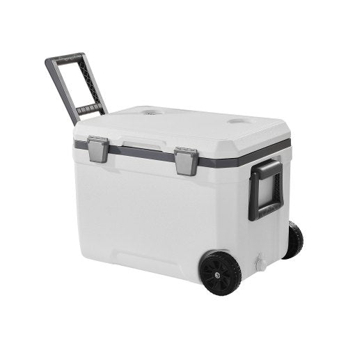 VEVOR Tragbare Kühlbox Isoliert Rollbar mit Getränkehalter 45Qt(64Dosen)