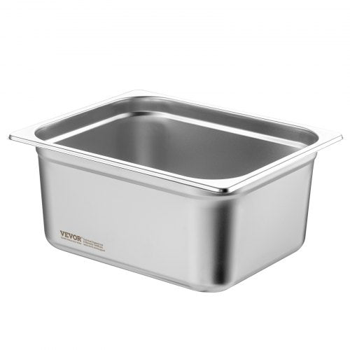 VEVOR 6 x Hotelpfannen Gastronormbehälter Edelstahl 1/2-Größe 325x266x148mm