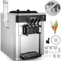 VEVOR Speiseeisbereiter Weiß Eismaschine 2200 W, 2 x 6 L Desktop Maschine Ice Cream Maker 220 V Speiseeisbereiter mit Eikegel Eierablage Edelstahl Maschine