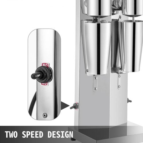 VEVOR Getränkemixer 150 W Milchshaker Elektrisch 800 ml Doppelköpfe Silbrig Elektrischer Mixer für Shakes Cocktailmixer Milchshake Maschine Barmixer