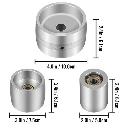 VEVOR Schleifer Riemenschleifer Set für Messerschleifer? 24 mm Bohrung 100 mm Antrieb 50 mm Umlenkrolle CNC gefrästes Riemenschleifer Bandschleifer Set für