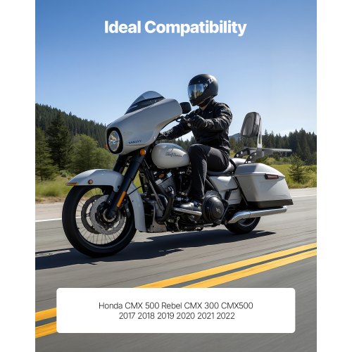 VEVOR Motorrad-Rückenlehne mit Gepäckträger Honda Rebel CMX500 2017-2022