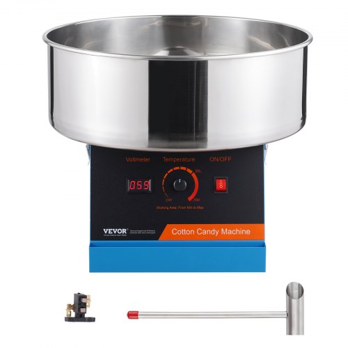 VEVOR Elektrische Zuckerwattemaschine, 1000 W Zuckerwattegeräte, Kommerzielle Zuckerwattemaschine mit Edelstahlschüssel &amp; Zuckerlöffel, Perfekt für Kindergeburtstage zu Hause, Familienfeiern (Blau)