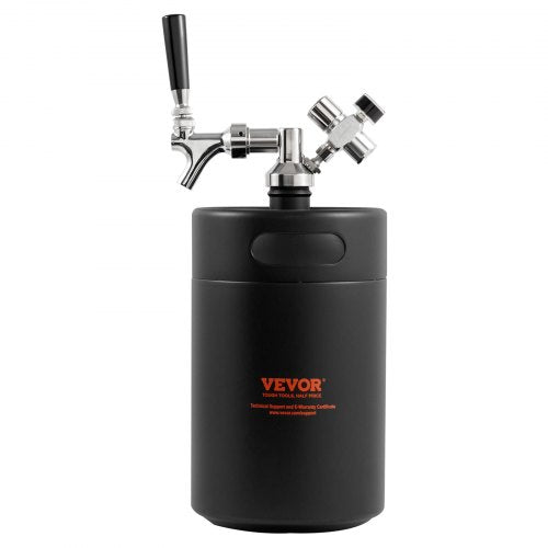 VEVOR Mini Bierfass Bierzapfanlage 5L Druck-Growler Schwarz Haushalt Camping