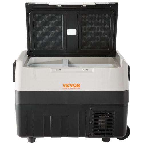 VEVOR Camping Kühlschrank 35 L Kühlboxen 12 / 24 V Rollbare Elektrische Gefrierbox 2 in 1 Doppelzone Auto Kühlschrank Kompressor zum Warmhalten und