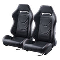 VEVOR Rennsitz Verstellbarer Rennstuhl mit PVC-Leder &amp; Q235B Schieber 2 Stk.