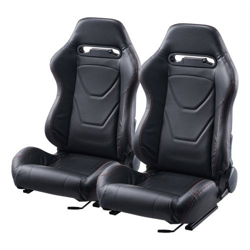 VEVOR Rennsitz Verstellbarer Rennstuhl mit PVC-Leder &amp; Q235B Schieber 2 Stk.