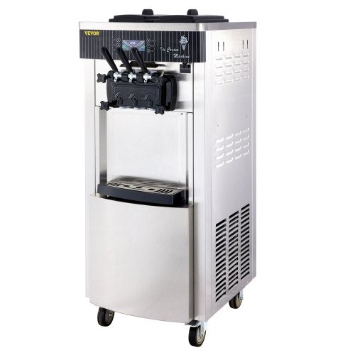 VEVOR Speiseeisbereiter Stehende Kommerzielle Softeismaschine Eismaschine Ice Cream maker 220V Edelstahl Maschine mit Eikegel