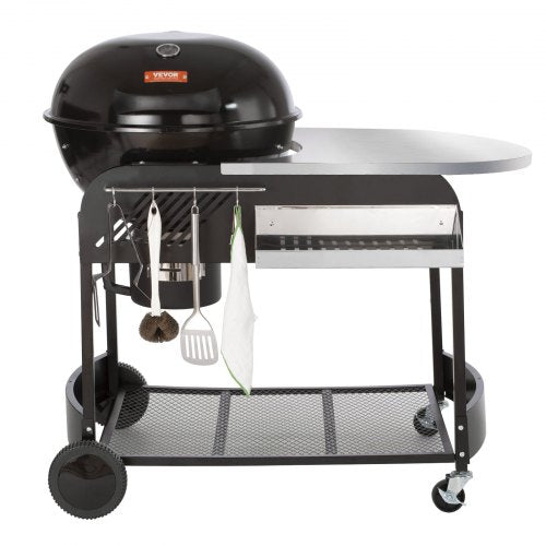 VEVOR 21-Zoll-Kessel-Holzkohlegrill, tragbarer Grill mit Wagen zum Kochen im Freien