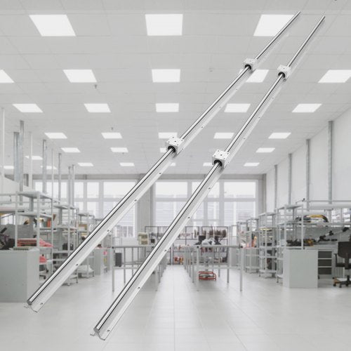 VEVOR Linearführungsschienen-Set, SBR16 2000 mm, 2 Stück 78,7 Zoll/2000 mm SBR16 Führungsschienen und 4 Stück SBR16UU Gleitblöcke, Linearschienen und Lagersatz für automatisierte Maschinen, DIY-Projek