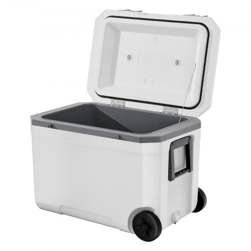 VEVOR Tragbare Kühlbox Isoliert Rollbar mit Getränkehalter 45Qt(64Dosen)