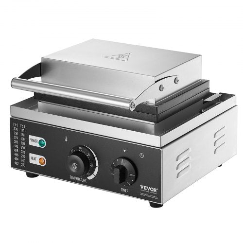 VEVOR Elektrischer Donutmaker, 1550 W Kommerzielle Donutmaschine mit Antihaftbeschichtung, 6 Löcher, Doppelseitige Heizwaffelmaschine für 6 Donuts, 50–300 °C, für Restaurants und den Heimgebrauch