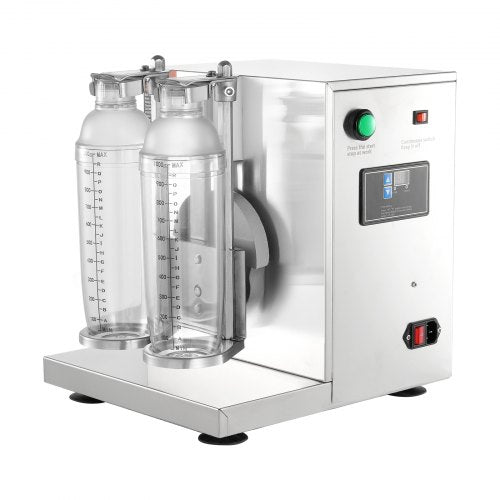 VEVOR Milchshake-Maschine, 120 W Kommerzielle Milch-Tee-Shaker-Maschine, Doppelkopf-Milchshake-Mixer-Maschine, 0-180 s einstellbarer Milchshake-Mixer, mit 1 L PC-Becher, für Milch-Tee-Geschäft