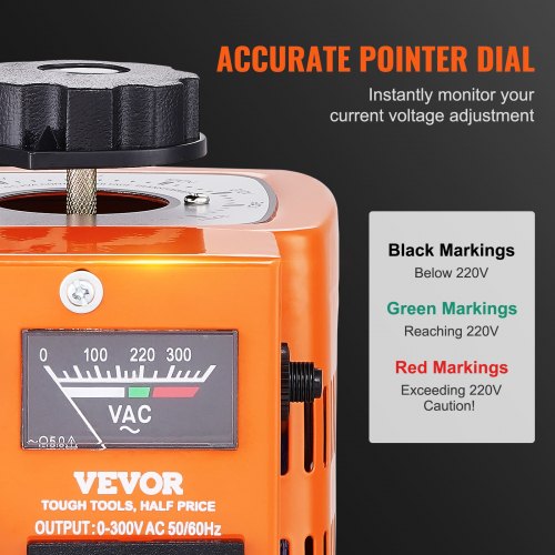 VEVOR 500VA Variabler Spannungstransformator 1,7A 0-300V AC Spannungsregler CE