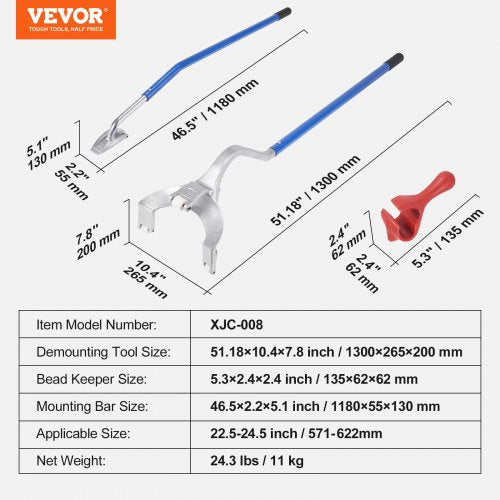 VEVOR Reifenmontiergerät Reifenwechsler 571–622 mm Einstellbar, Reifenmontagegerät 546x265x200 mm Montiereisen Montierhebel Reifenmontiermaschine Reifenwechseln Werkzeug Reifenheber Manuell
